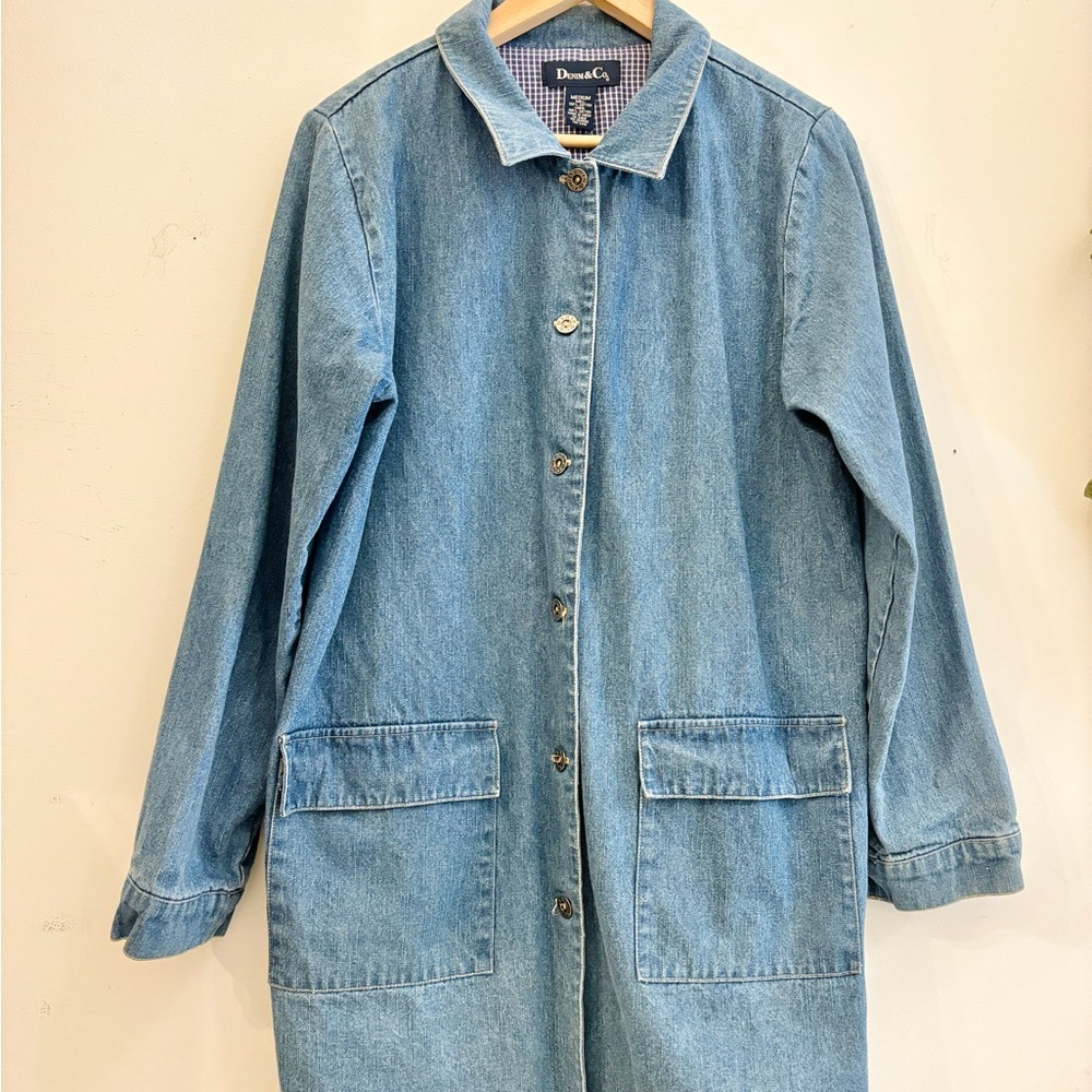 Denim&Co Light Blue Long Jean Jacket